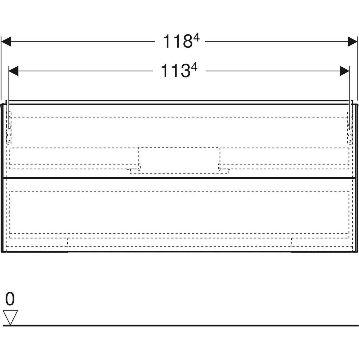 505265001_02 ONE Unterschrank für Waschtisch, 2 Auszüge, 120cm