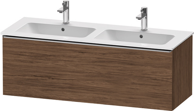 Duravit D-Neo Waschtischunterbau wandhängend mit Möbelgriff Edelstahl gebürstet