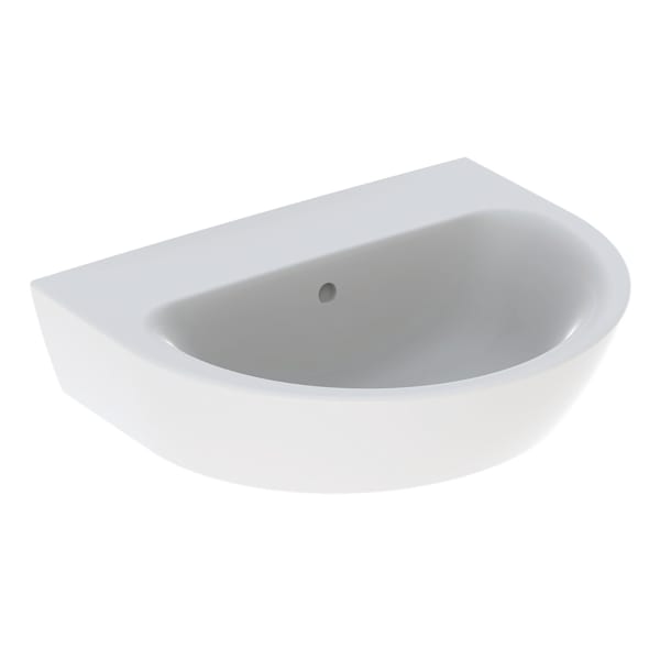 Geberit Renova Waschtisch, 55x45cm, ohne Hahnloch, mit Überlauf, weiß