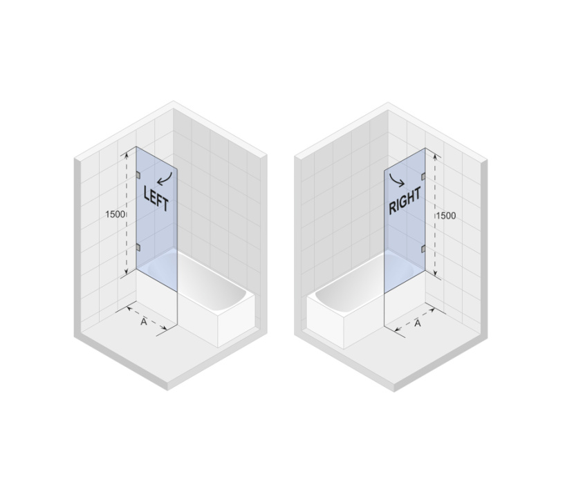 Scandic NXT X107 Badewannen-Duschabtrennung Modell links