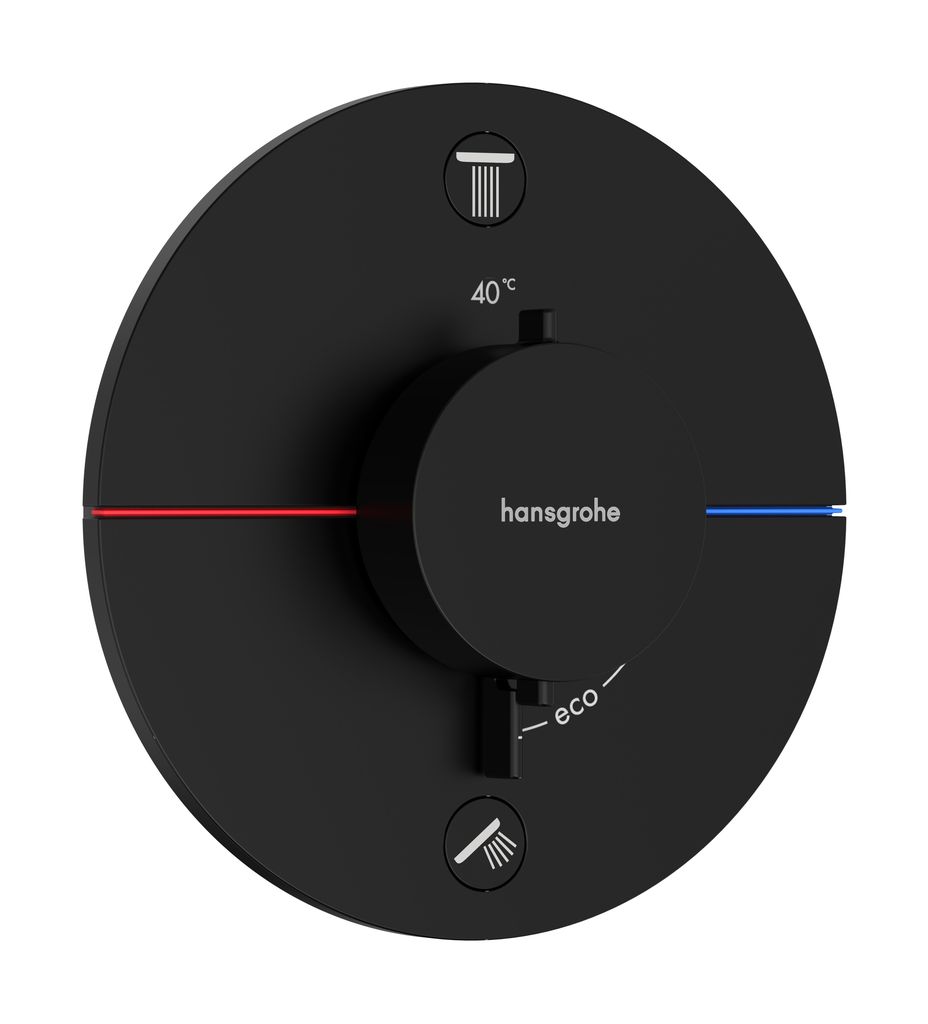 Hansgrohe ShowerSelect Comfort S Thermostat für 2 Verbraucher, schwarz matt