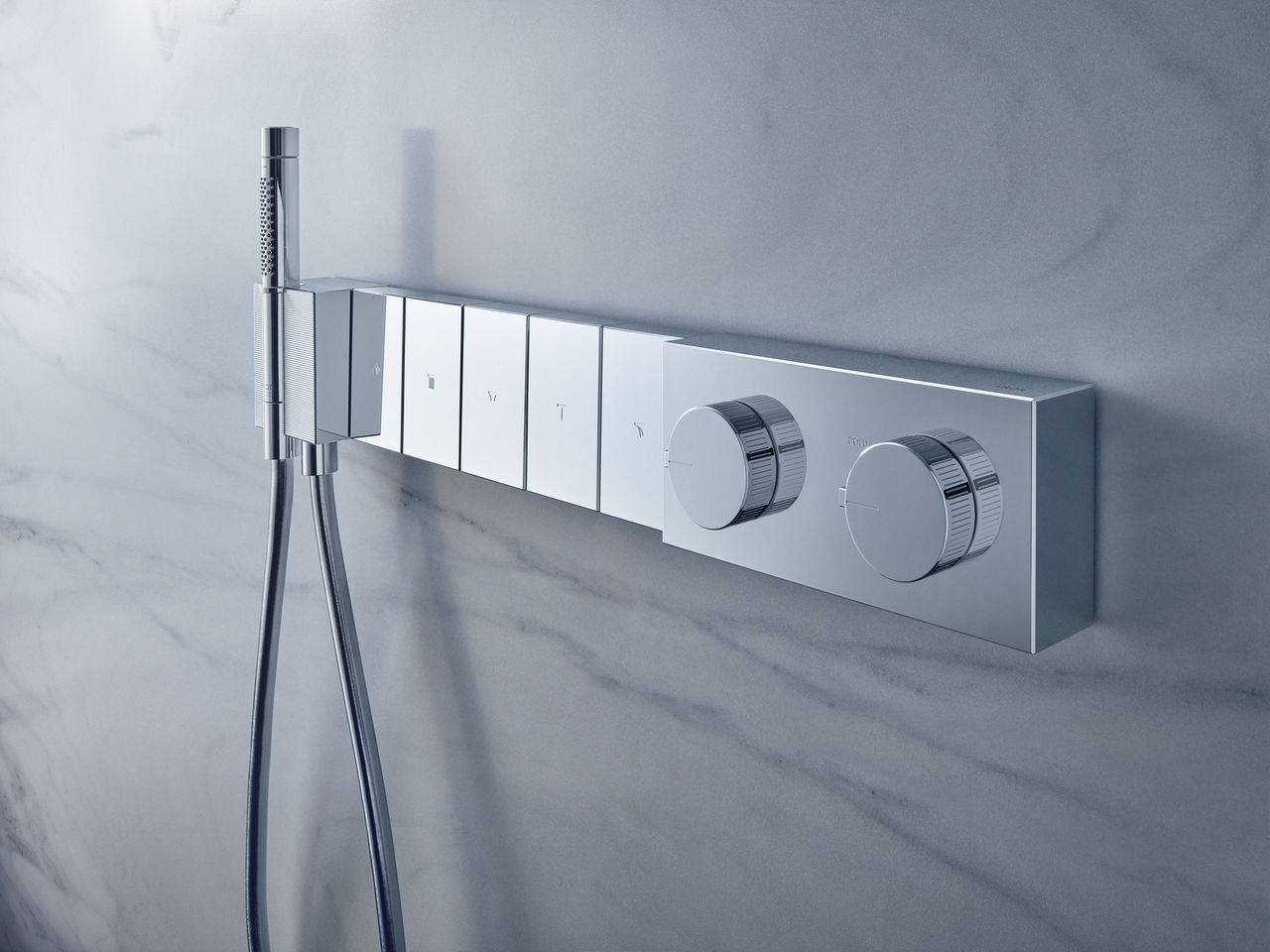 Edge Thermostatmodul Select 680/100  Unterputz für 5 Verbraucher, mit Diamantschliff