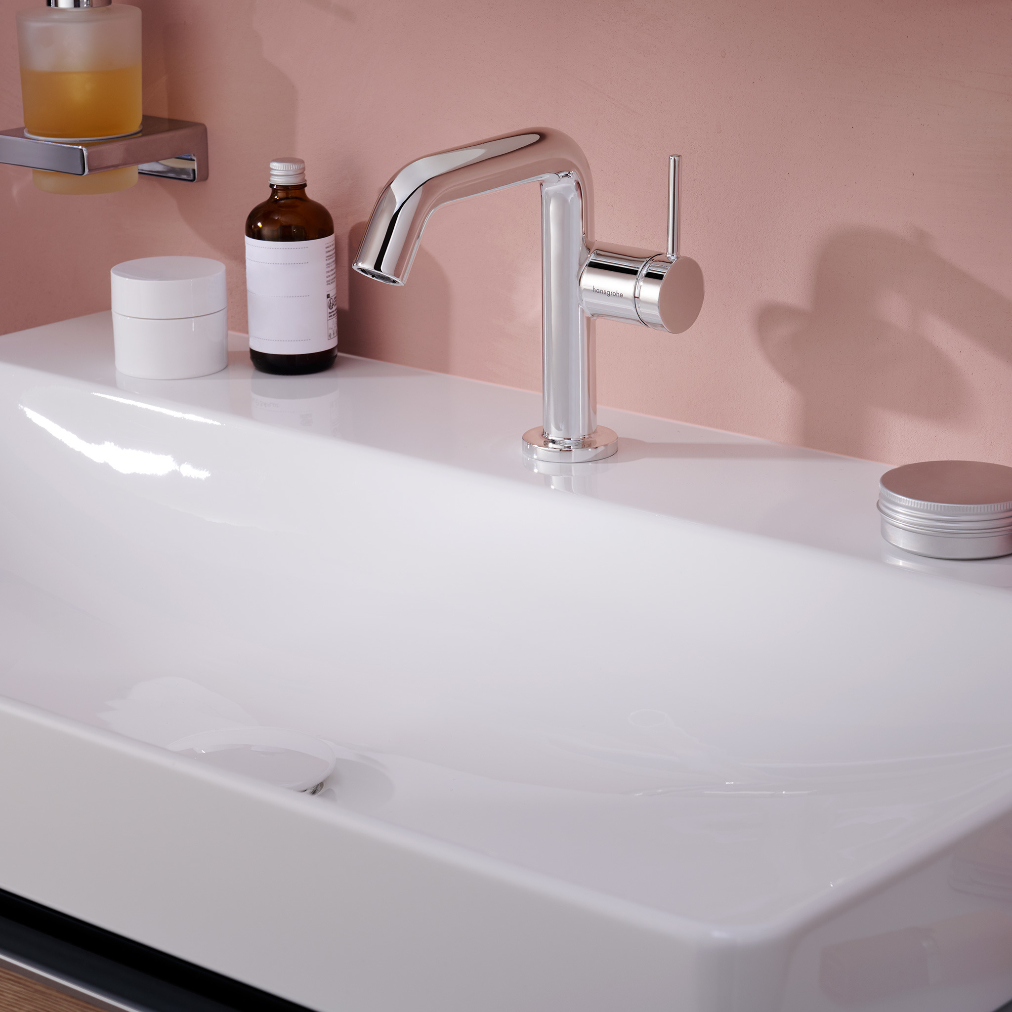 Waschtischmischer 110 Tecturis S Fine CoolStart  mit Push-Open Ablaufgarnitur