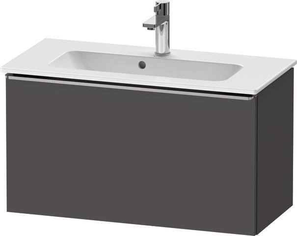 Duravit D-Neo Waschtischunterbau wandhängend mit Möbelgriff Edelstahl gebürstet