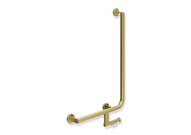 HEWI System 900 Winkelgriff mit WC-Papierrollenhalter 750 x 500 mm, 90°, Ø32, links