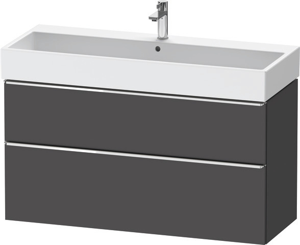 Duravit D-Neo Waschtischunterbau wandhängend mit Möbelgriff chrom