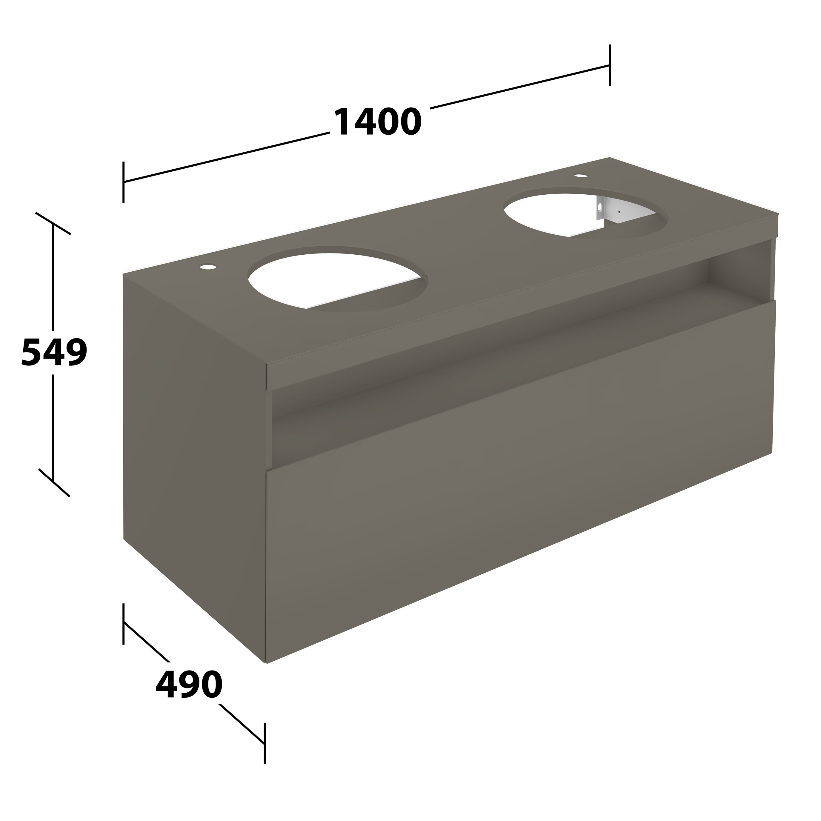 32894290000_09 Stageline Waschtischunterbau für Keramik-Waschtisch, 1400mm