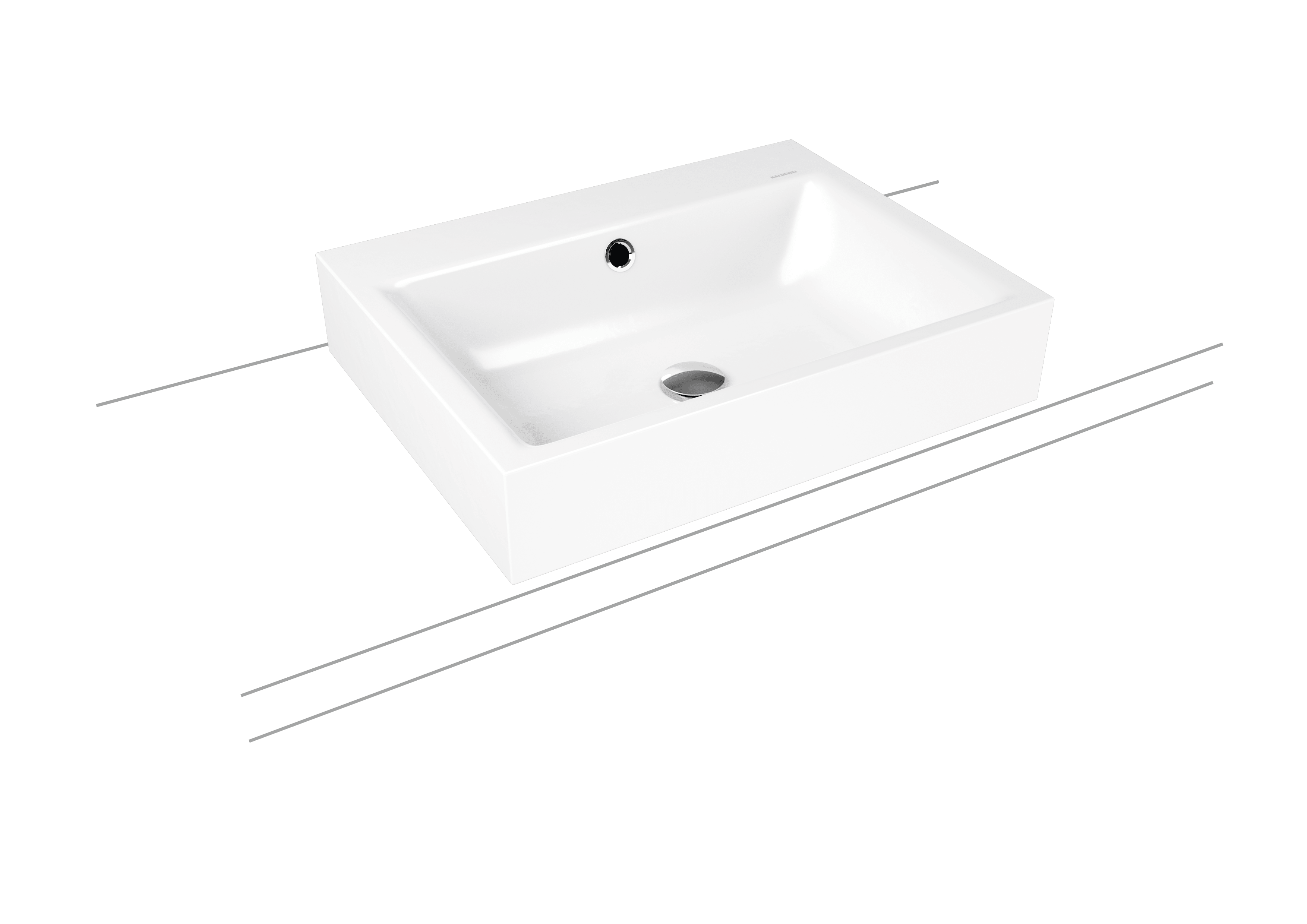 Kaldewei Puro Aufsatzwaschtisch 600 x 460 x 120mm, mit 1 x 3 Hahnlöchern
