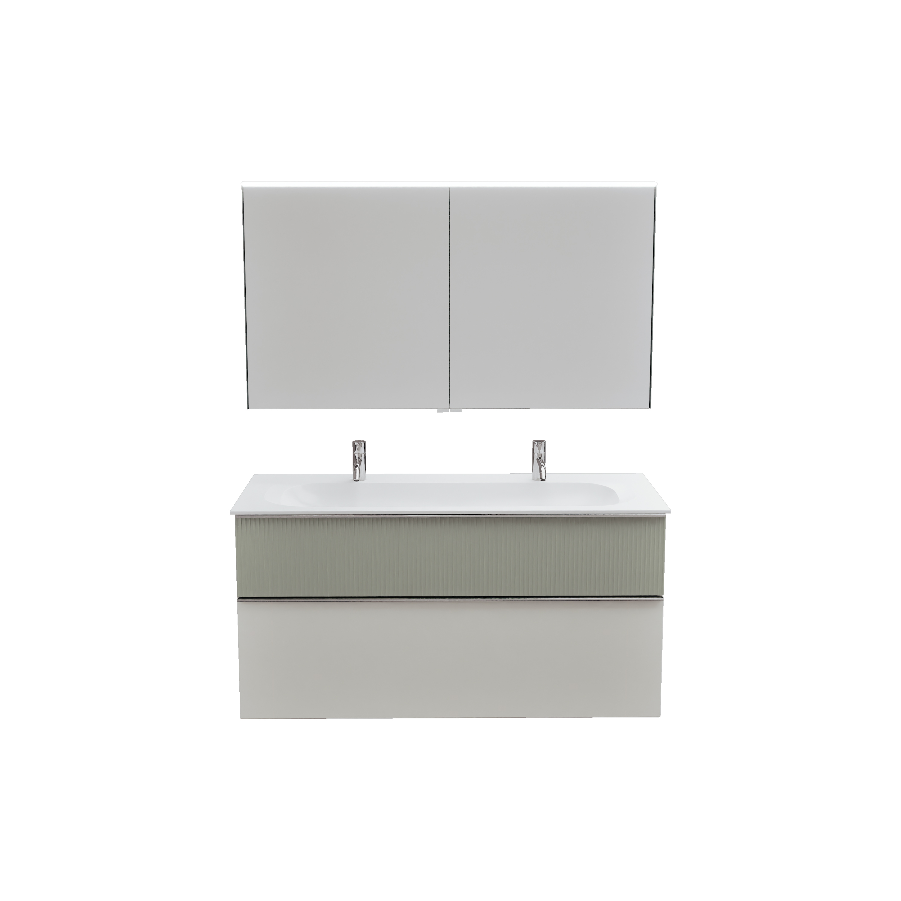 burgbad Fiumo 2.0 Badmöbel-Set 1220mm Veloursgrau Softmatt, Griff Chrom G0146