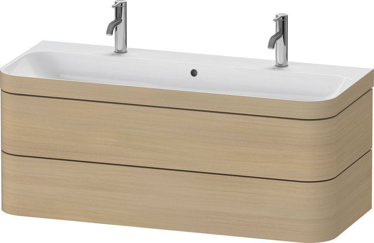 Happy D.2 Plus Möbelwaschtisch c-bonded mit Unterbau, wandhängend, 1175 x 490mm
