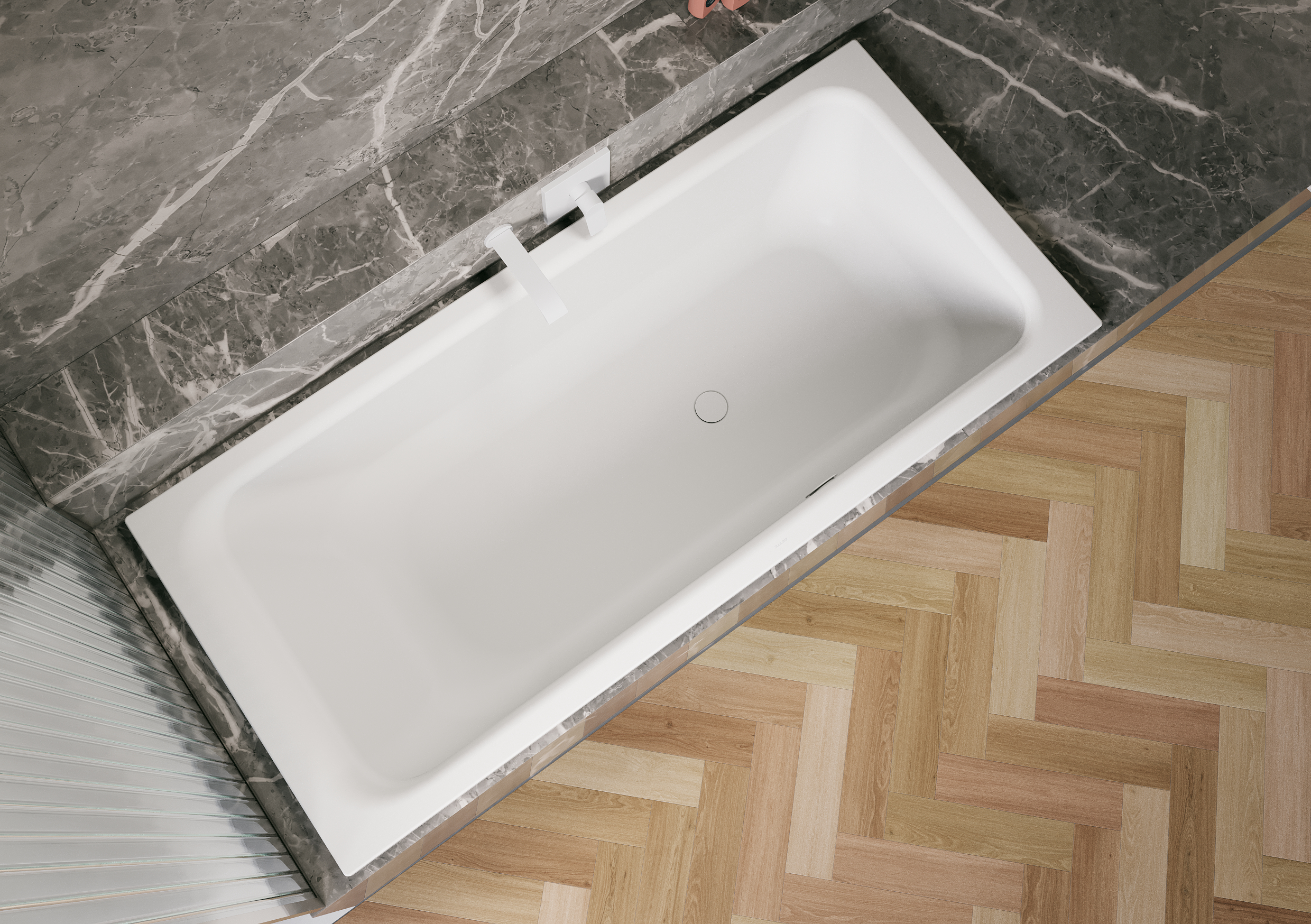 Bette Select Rechteck-Badewanne mit seitlichem Überlauf vorne