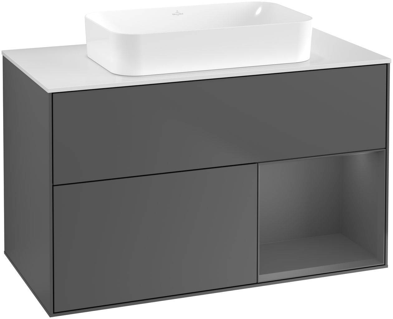 Villeroy & Boch Finion Waschtischunterschrank 1000 x 603 x 501mm, Abdeckplatte weiß matt