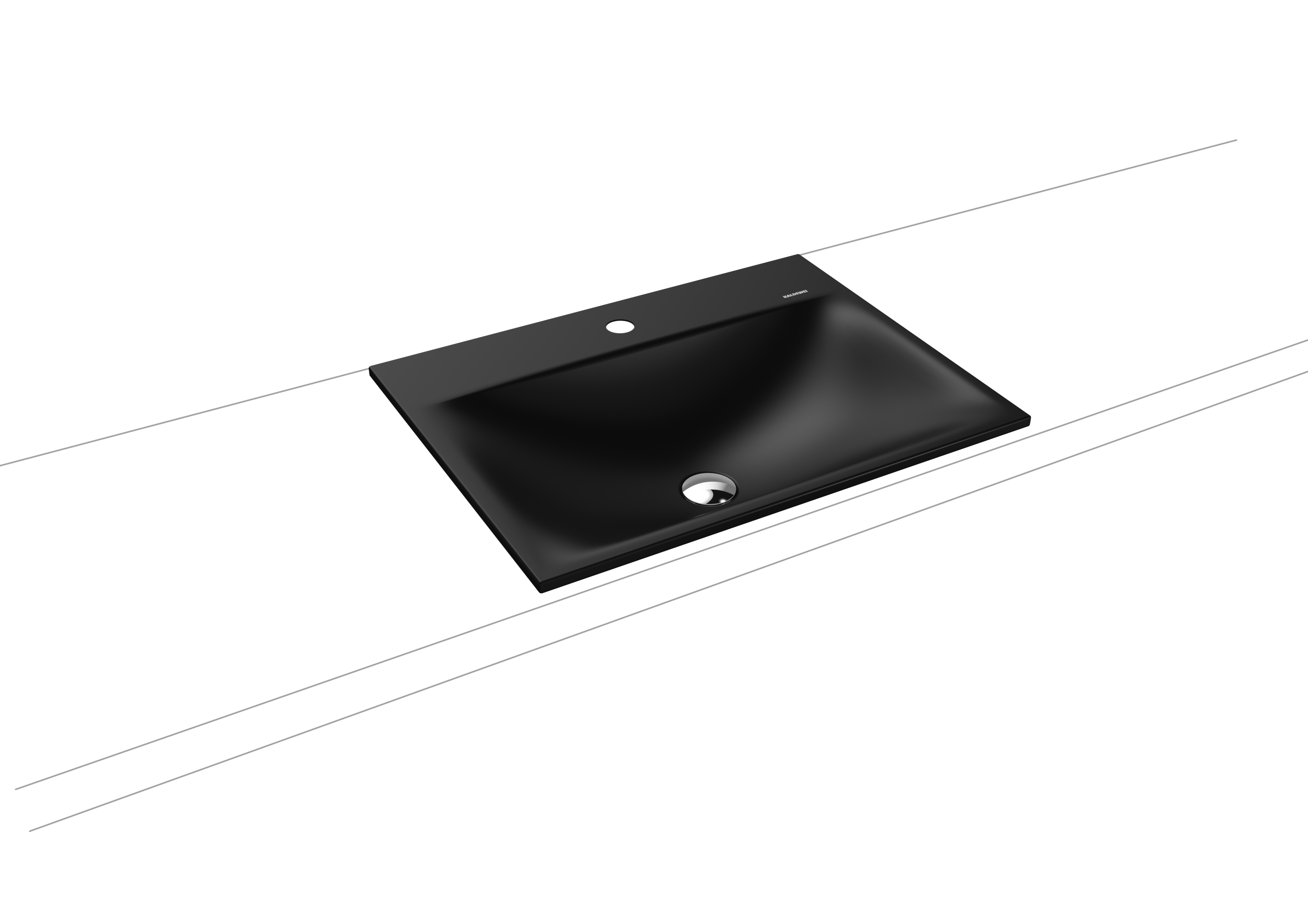 Kaldewei Silenio Einbauwaschtisch; Modell 3037; 600 x 460 x 14mm, mit Hahnloch