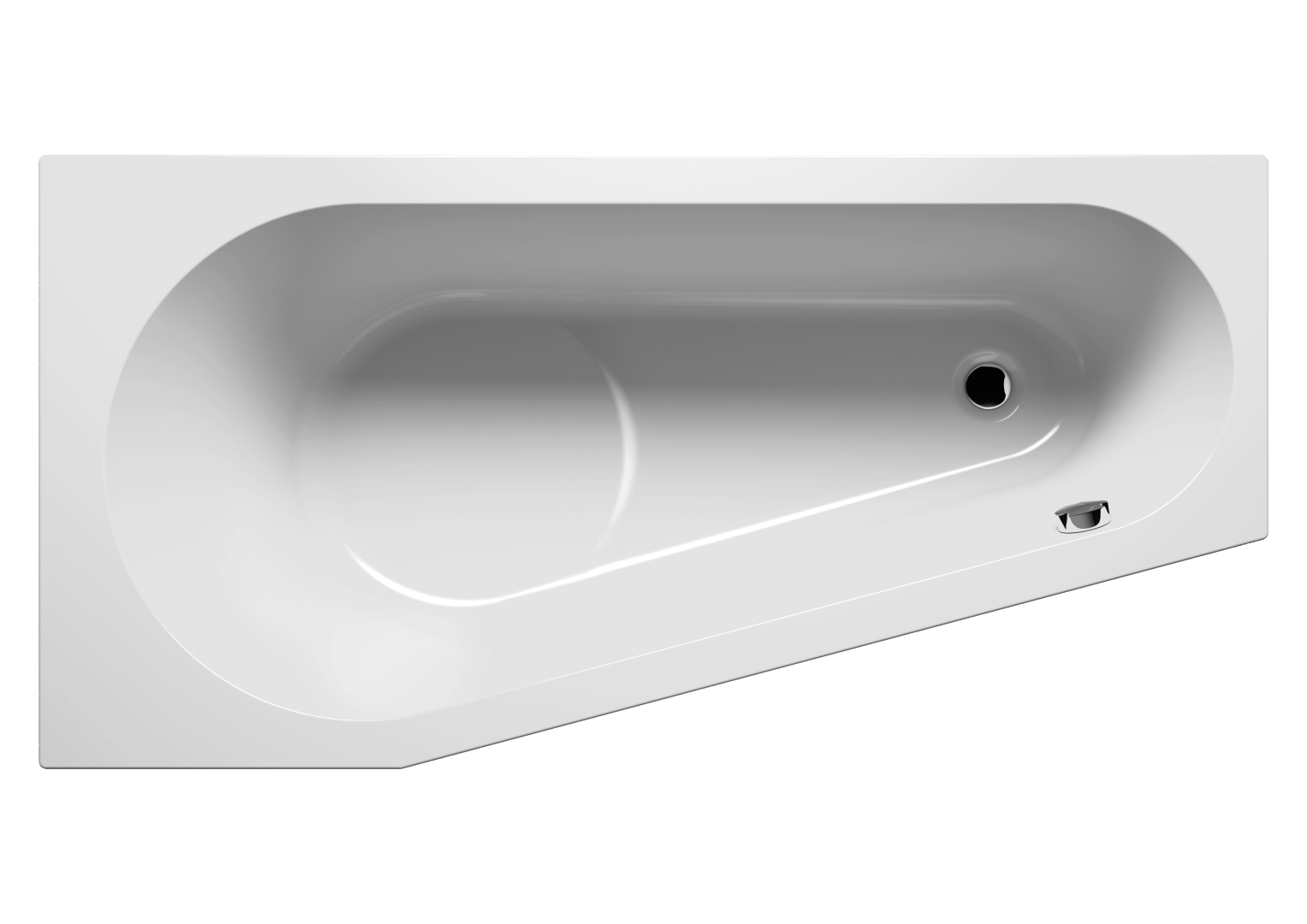 Delta Einbau-Badewanne mit Dusch-Bereich, Ausführung rechts, 160 x 80cm