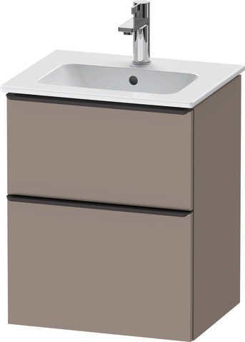 Duravit D-Neo Waschtischunterbau wandhängend mit Möbelgriff Diamantschwarz