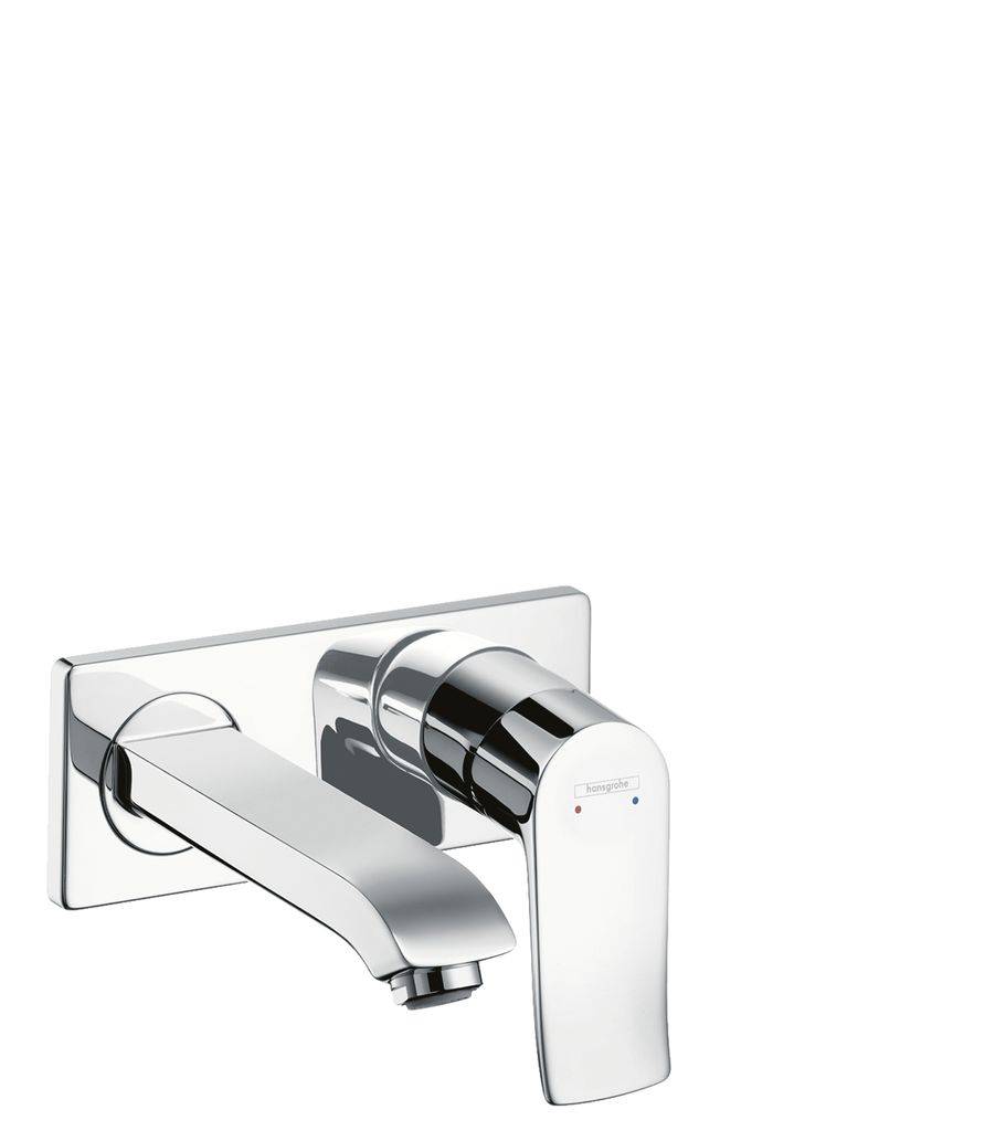 Hansgrohe Einhebel-Waschtischmischer Unterputz mit Auslauf 165mm für Wandmontage Metris