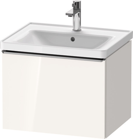 Duravit D-Neo Waschtischunterbau wandhängend mit Möbelgriff Edelstahl gebürstet