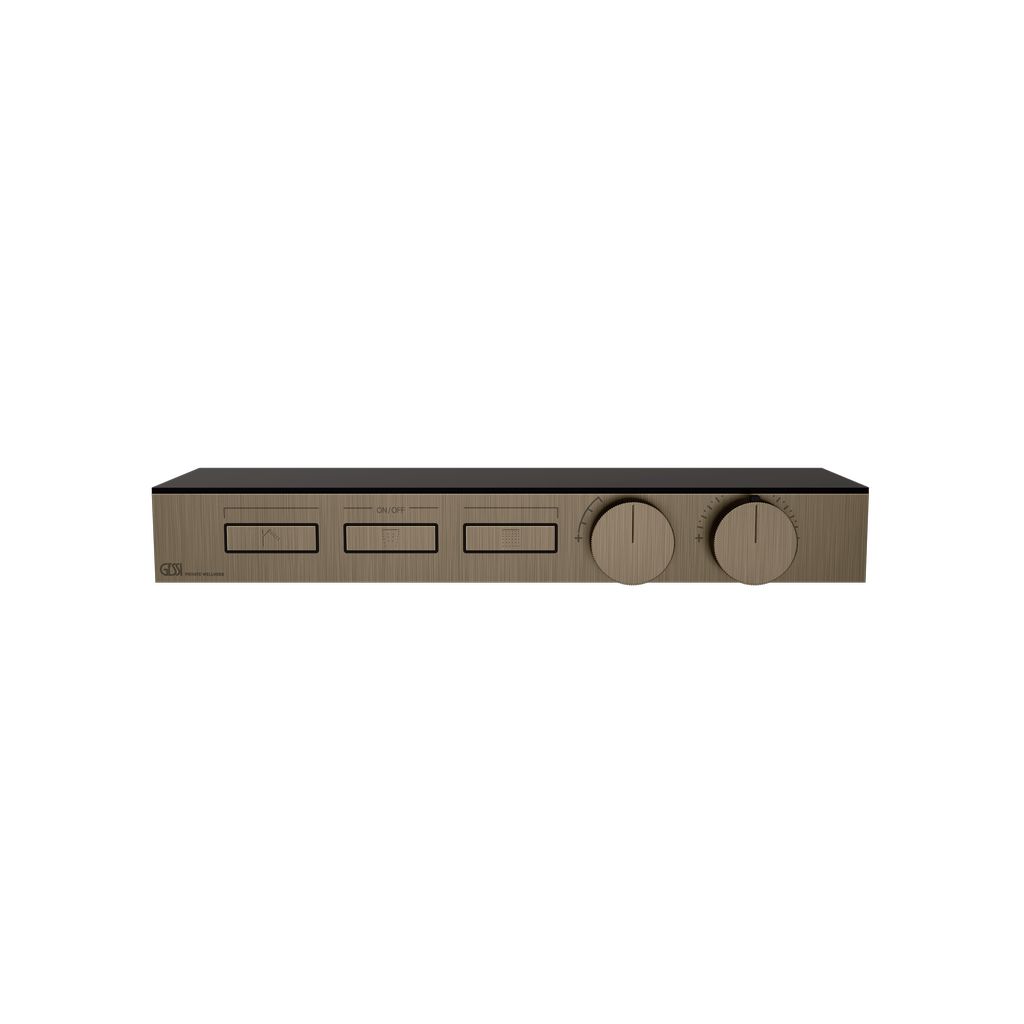 Gessi HI-FI Thermostat 3-Wege Coffee bronze gebürstet PVD